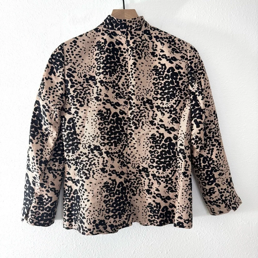 NWOT J. Crew Going Out Blazer in Leopard Print Linen Size 4 Petite